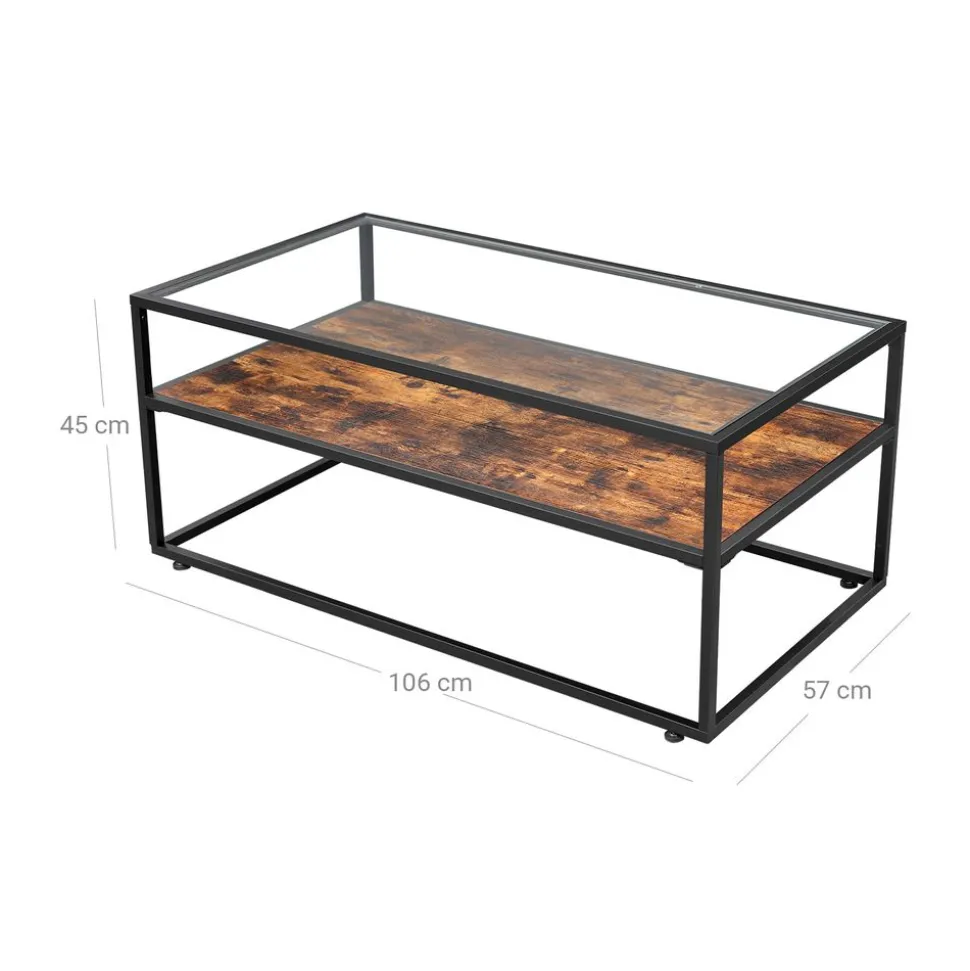 Cheap SONGMICS Table basse verre industriel