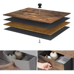 New SONGMICS Table console 2 tiroirs Noir