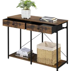 New SONGMICS Table console 2 tiroirs Noir