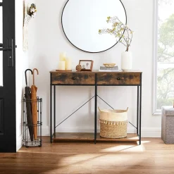 New SONGMICS Table console 2 tiroirs Noir