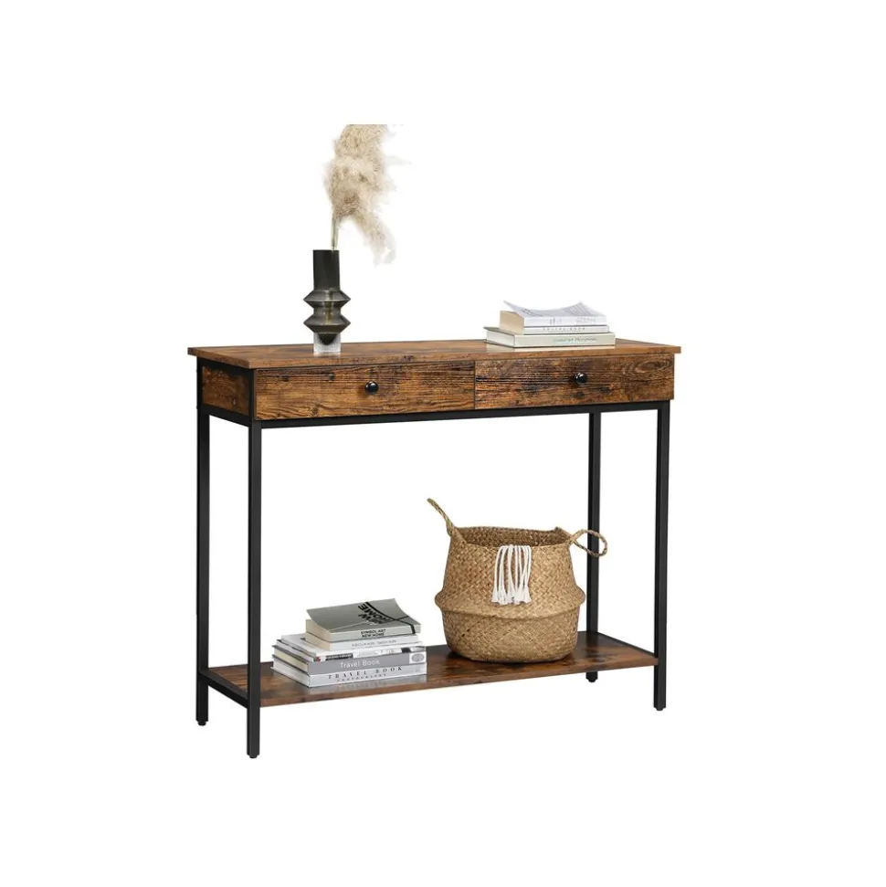 Hot SONGMICS Table console 2 tiroirs Noir
