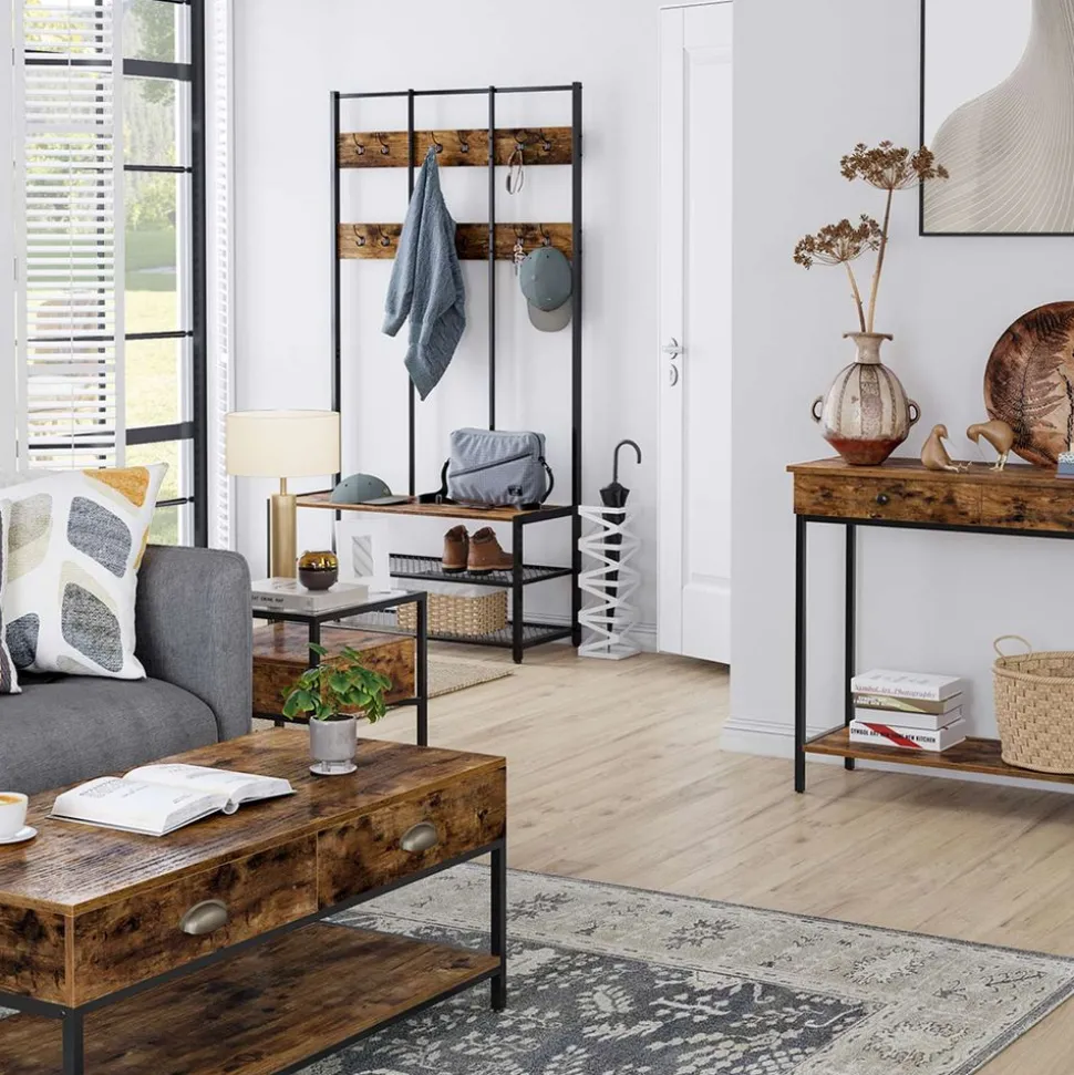 Hot SONGMICS Table console 2 tiroirs Noir