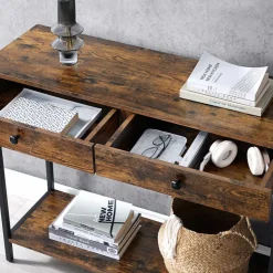 Hot SONGMICS Table console 2 tiroirs Noir