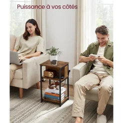 Shop SONGMICS Table console brun Gris