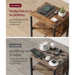 Shop SONGMICS Table console brun Gris