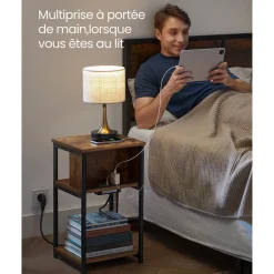 Shop SONGMICS Table console brun Gris