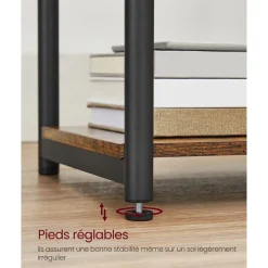 Shop SONGMICS Table console brun Gris