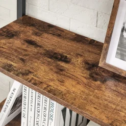 Fashion SONGMICS Table console grille industriel Brun Vintage Noir