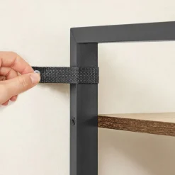 Fashion SONGMICS Table console grille industriel Brun Vintage Noir