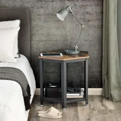 Best Sale SONGMICS Table console hexagonale Marron Rustique