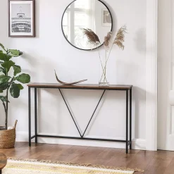 Shop SONGMICS Table console longue design V Blanc