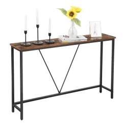 Shop SONGMICS Table console longue design V Blanc