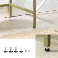 Clearance SONGMICS Table console verre dé Or