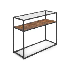 Clearance SONGMICS Table console verre industriel Marron Rustique