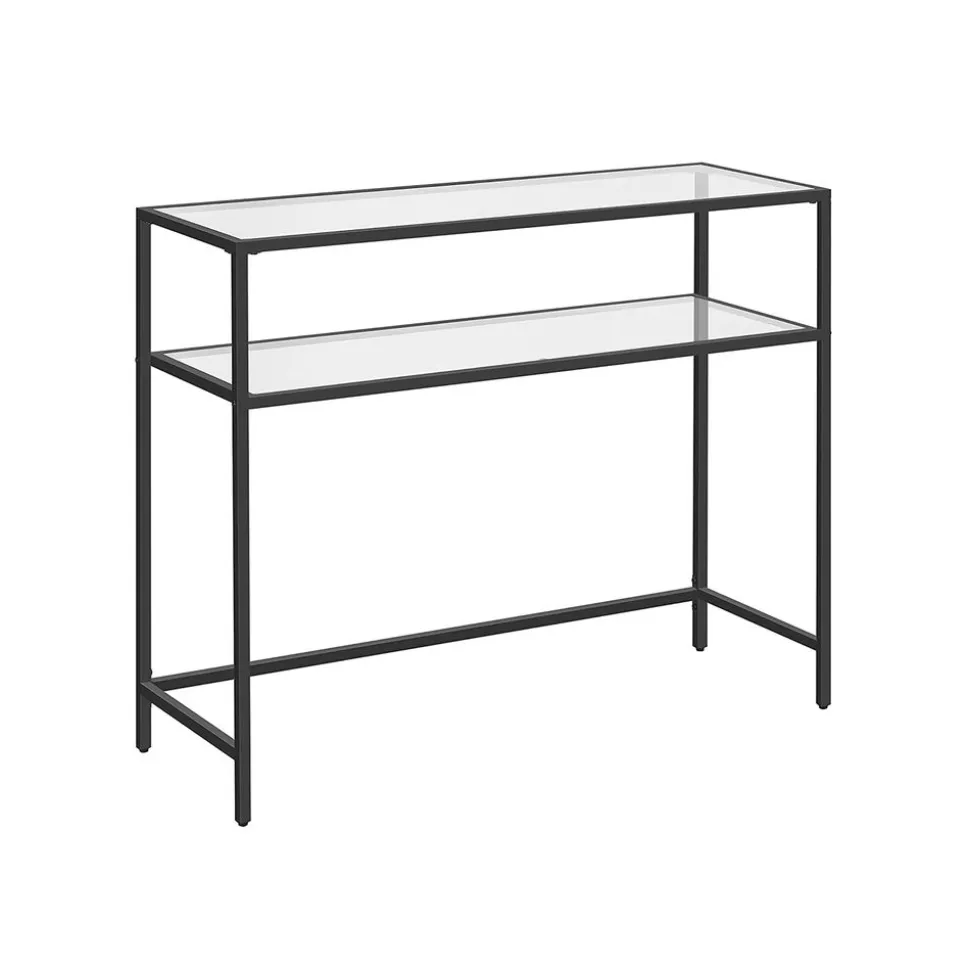 Store SONGMICS Table console verre noir