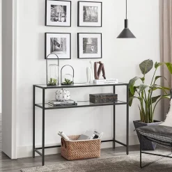 Store SONGMICS Table console verre noir