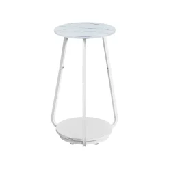 Hot SONGMICS Table d’appoint à 2 niveaux en métal noir d'encre