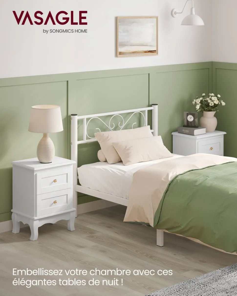 Cheap SONGMICS Table d’appoint avec multiprise marron rustique et noir classique