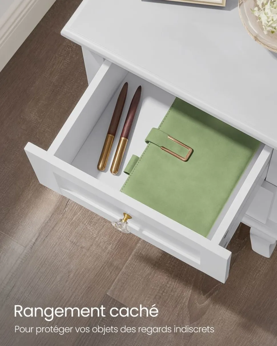 Cheap SONGMICS Table d’appoint avec multiprise marron rustique et noir classique