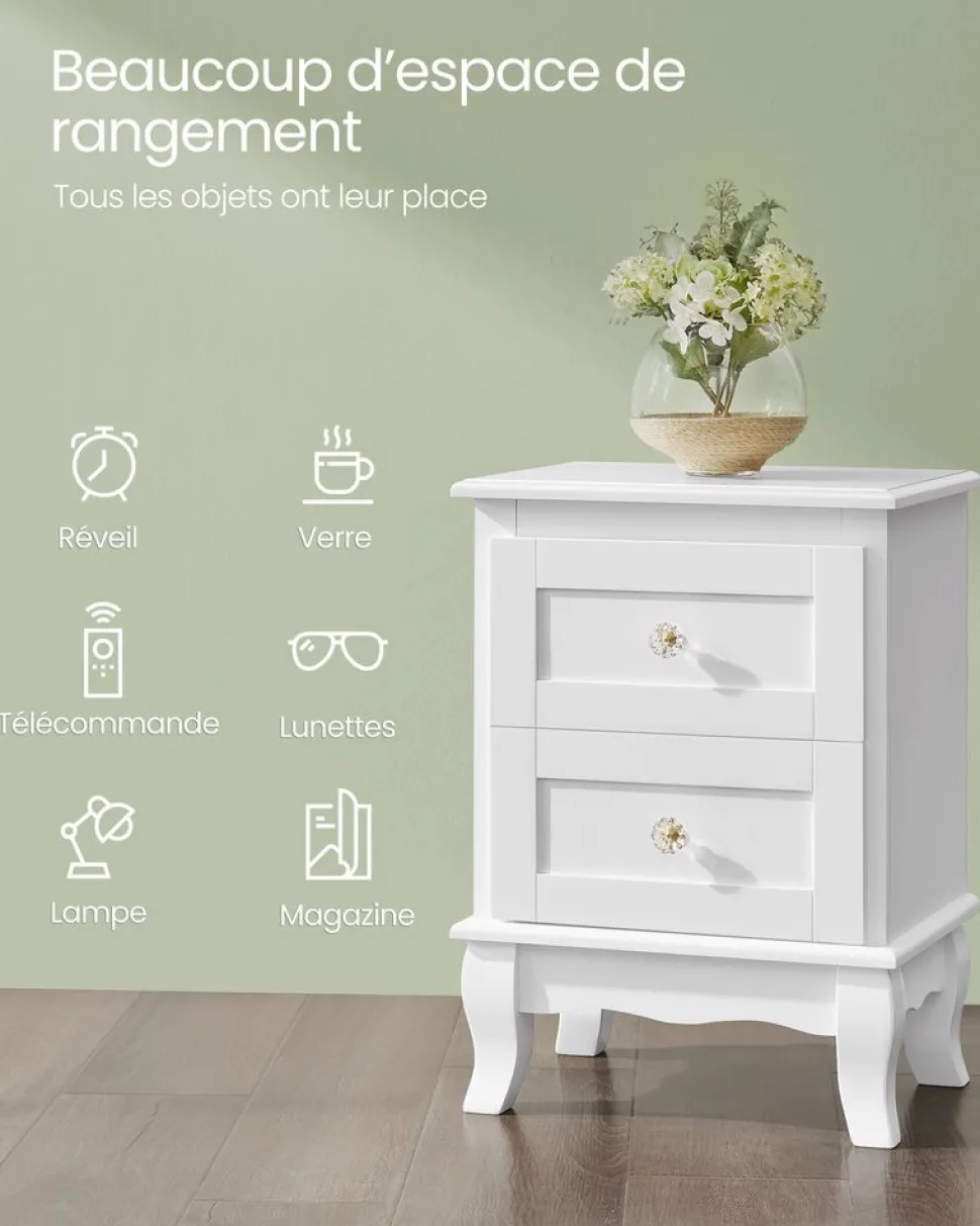 Cheap SONGMICS Table d’appoint avec multiprise marron rustique et noir classique