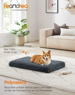 Store SONGMICS Table d’appoint avec panier en tissu blanc mat et marron