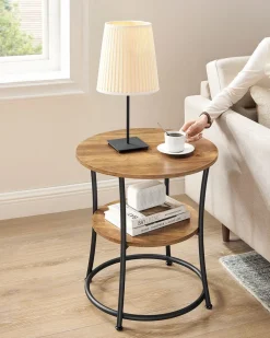 Sale SONGMICS Table d'appoint avec étagère inférieure Blanc