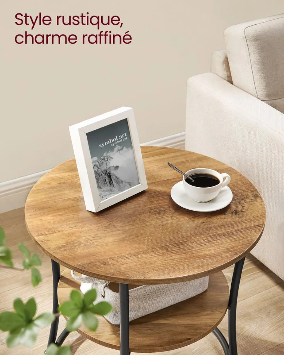 Sale SONGMICS Table d'appoint avec étagère inférieure Blanc