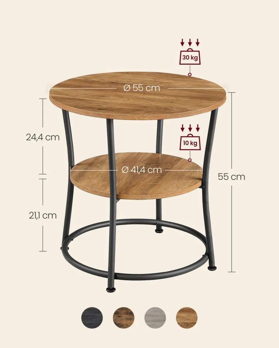 Sale SONGMICS Table d'appoint avec étagère inférieure Blanc
