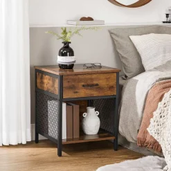 Best Sale SONGMICS Table d’appoint cadre acier Noir