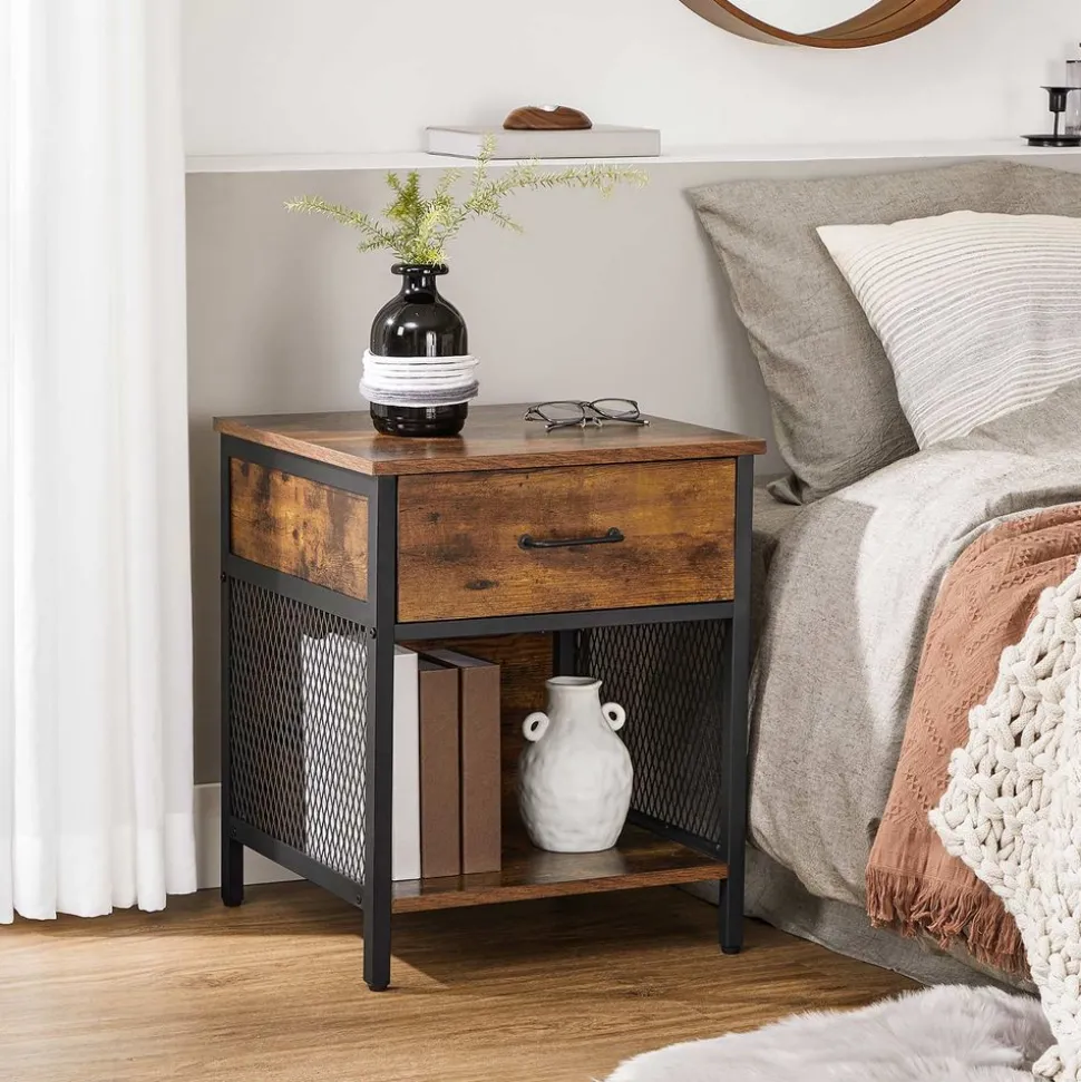 Best Sale SONGMICS Table d’appoint cadre acier Noir