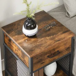 Best Sale SONGMICS Table d’appoint cadre acier Noir