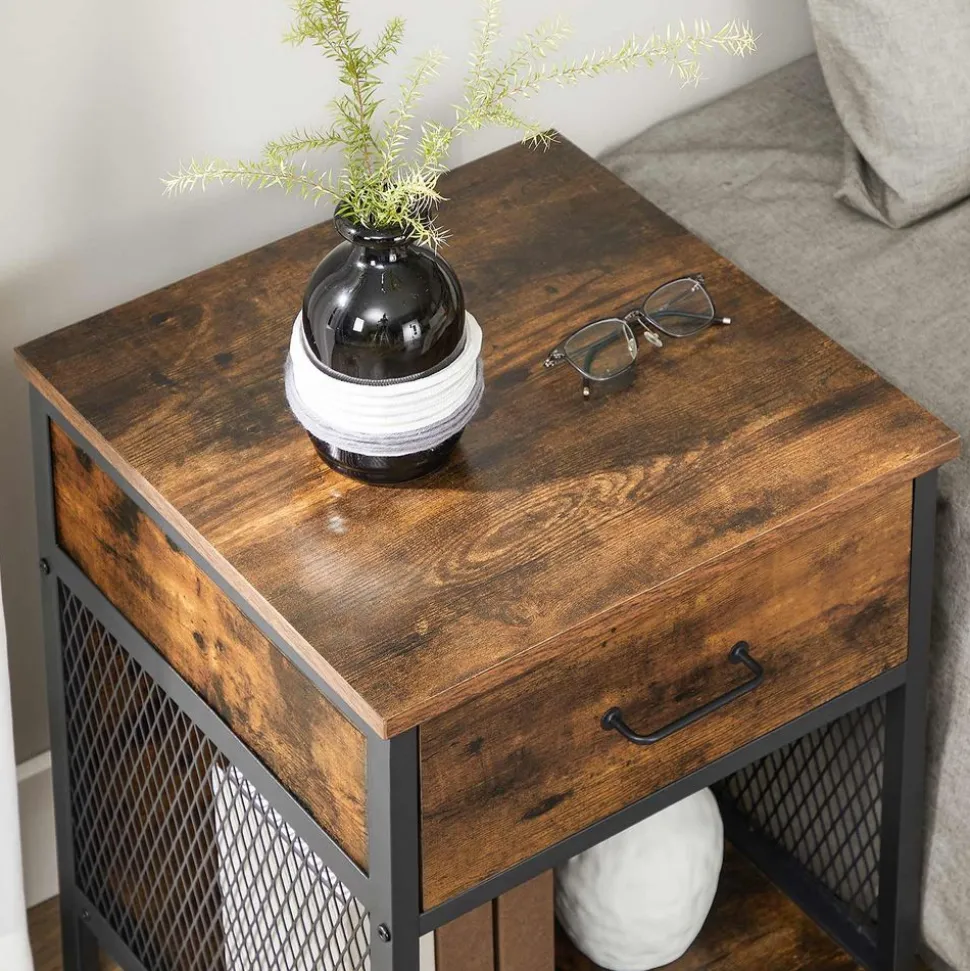 Best Sale SONGMICS Table d’appoint cadre acier Noir