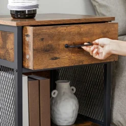 Best Sale SONGMICS Table d’appoint cadre acier Noir