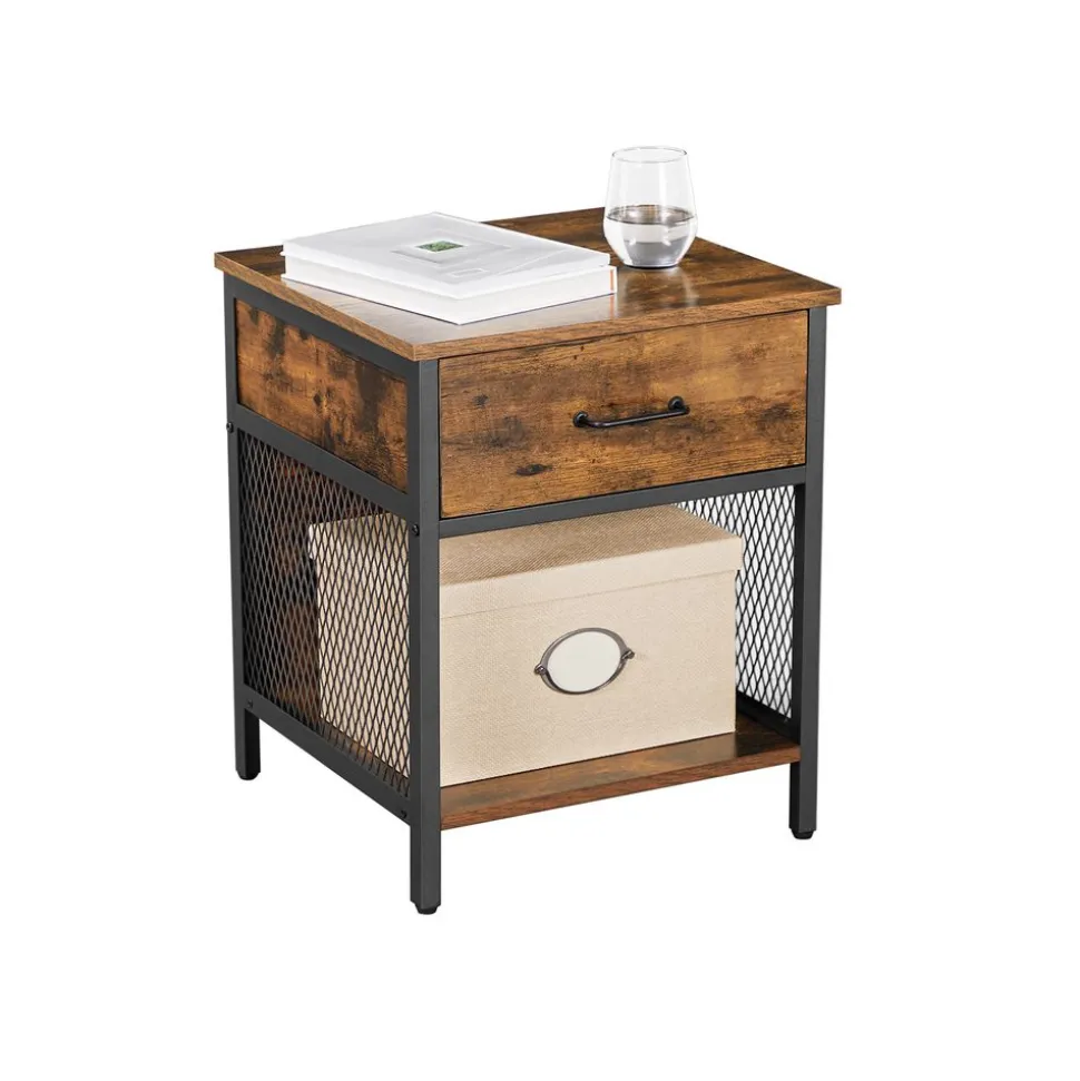 Best Sale SONGMICS Table d’appoint cadre acier Noir