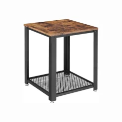 Sale SONGMICS Table d'appoint carrée industriel Marron Rustique