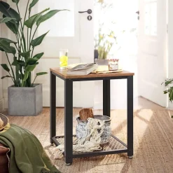 Sale SONGMICS Table d'appoint carrée industriel Marron Rustique