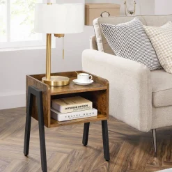 Cheap SONGMICS Table d'appoint casier industriel Marron Rustique