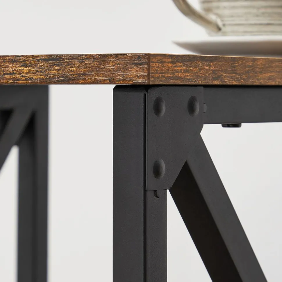 Fashion SONGMICS Table d'appoint desgin X Noir