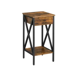 New SONGMICS Table d’appoint design X Brun Vintage Noir