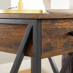 New SONGMICS Table d’appoint design X Brun Vintage Noir