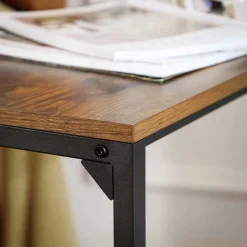 Store SONGMICS Table d'appoint en C Brun Vintage Noir