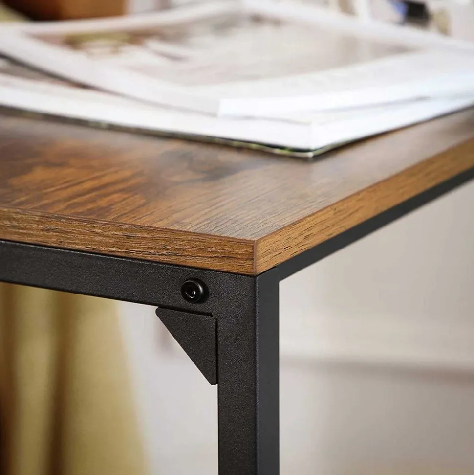 Store SONGMICS Table d'appoint en C Brun Vintage Noir