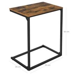 Store SONGMICS Table d'appoint en C Brun Vintage Noir