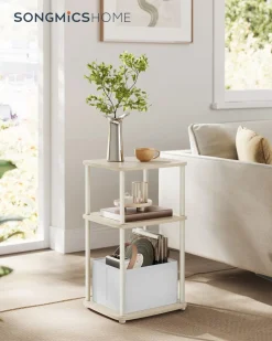 Cheap SONGMICS Table d'appoint en C industriel Marron Rustique + Noir