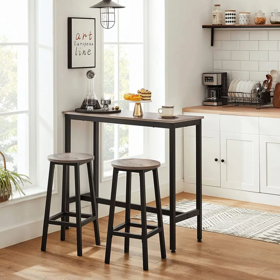 Sale SONGMICS Table d’appoint en forme de c 2 ports usb et prises noir boisé