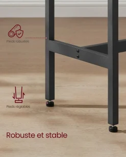 Sale SONGMICS Table d’appoint en forme de c 2 ports usb et prises noir boisé