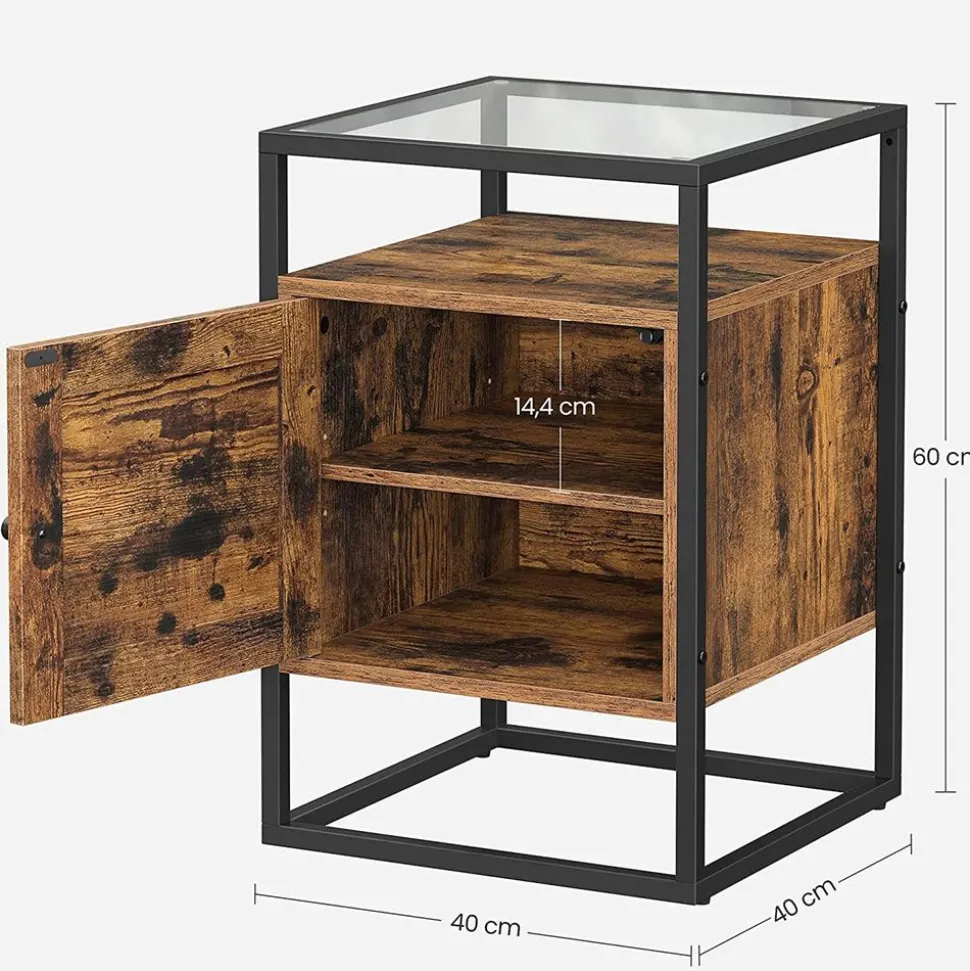 Discount SONGMICS Table d'appoint façon grange Blanc