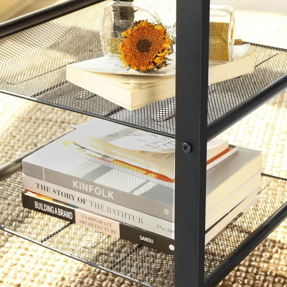 Sale SONGMICS Table d'appoint maille industriel Marron Rustique