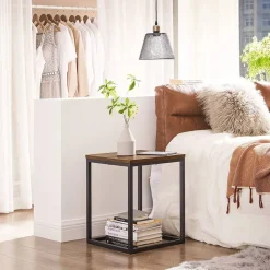 Hot SONGMICS Table d'appoint marron rustique Noir