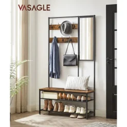 Store SONGMICS Table d’appoint ouverte Brun Vintage Noir